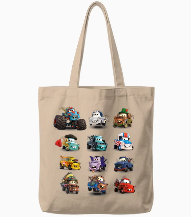 Disney and Pixar’s Cars Many Maters Tote Bags in Natural