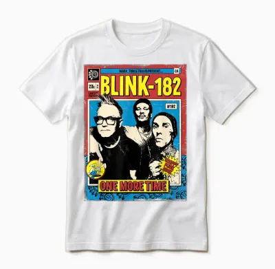 Official Blink-182 One More Time Comic Unisex T-Shirt - White