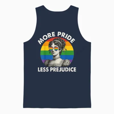 Mehr Stolz, Weniger Vorurteile, Lgbtq-Regenbogenkunst Unisex Tank Top - Navy