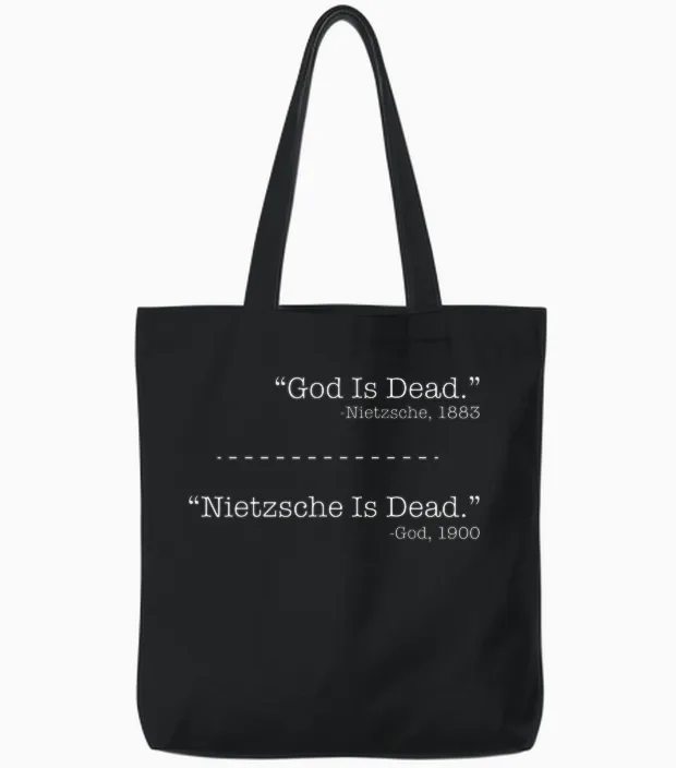 Philosophie Theorie Friedrich Nietzsche Gott Ist Tot -Nietzsche Tote Bags in Black