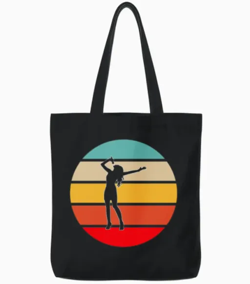 Singer Retro Tote Bags in Black