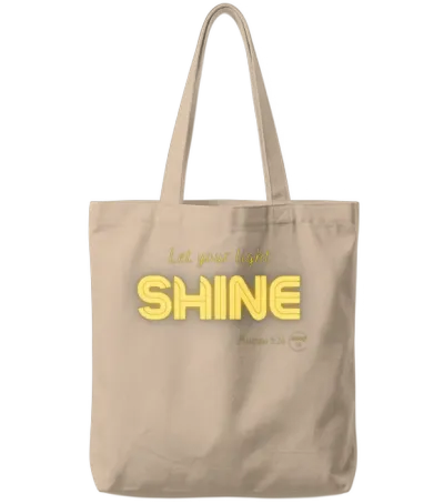 Let Your Light Shine Tote Bags - Natural