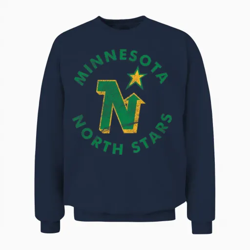 The Minnesota North Stars Ice Hockey Team Unisex Sweatshirt in Navy