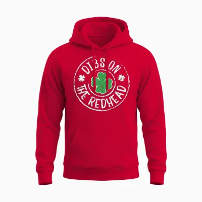 Dibs on the Redhead Funny St Patricks Day Men Women Unisex Hoodie - Red