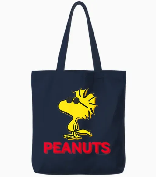 Peanuts - Snoopy Woodstock Character Tote Bags - Navy