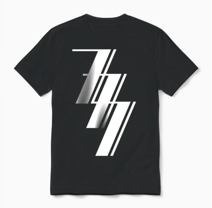 Nombre 777 Meaning Numerology Symbol Unisex T-Shirt in Black