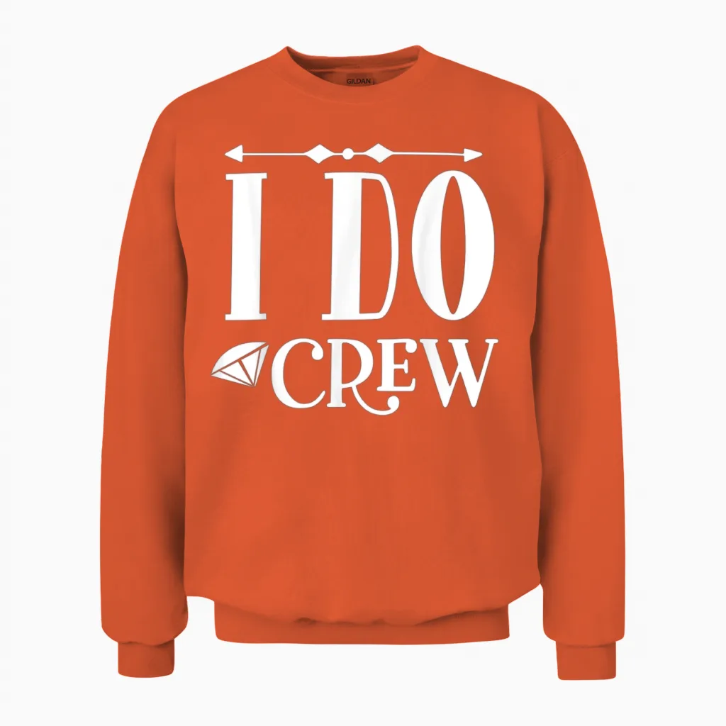 Wedding Party and Bachelorette Party Unisex Sweatshirt in Orange
