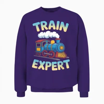 Trains Expert Chugga Steam Locomotive For Unisex Sweatshirt - Purple