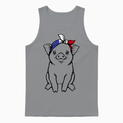 Cochon Avec Drapeau Français France Unisex Tank Top - Sport Grey