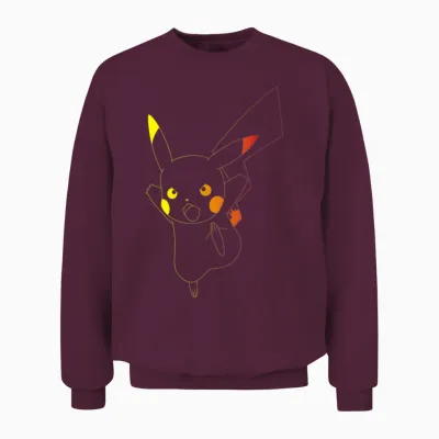 Pokémon - Pikachu Ombre Unisex Sweatshirt - Maroon
