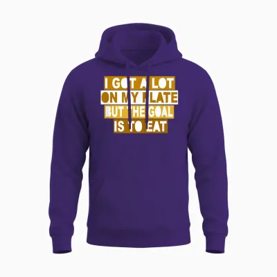 Braune Farbe the Goal Is to Eat Brown Grafik Unisex Hoodie - Purple