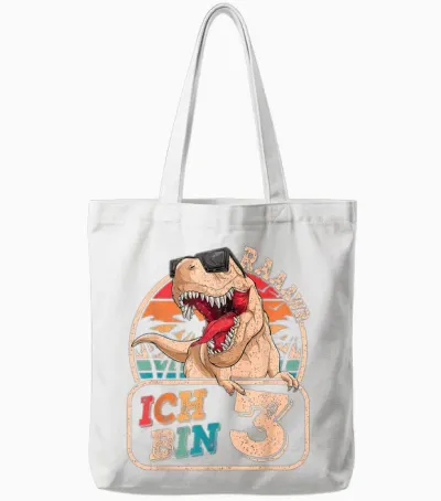 Ich Bin 3 Dinosaurier 3 Jahre Dino 3. Geburtstag Junge Party Tote Bags - White