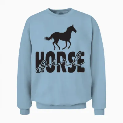 Horse Girl Unisex Sweatshirt - Light Blue