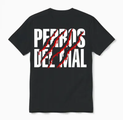 Perros Del Mal Red Claw Spanish Dog Quote Unisex T-Shirt - Black