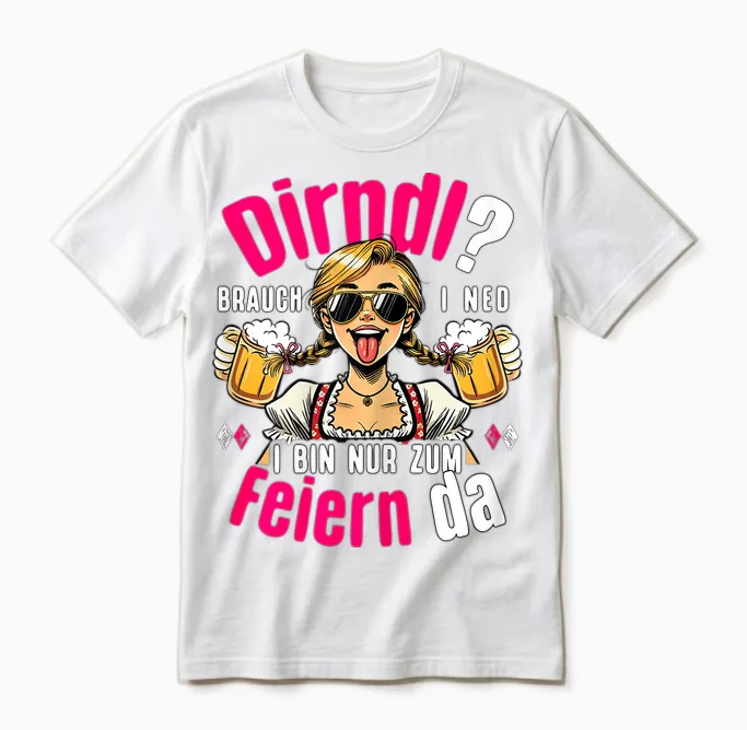 Suitable for Oktoberfest Outfit Women's Costume Shirt Costume Unisex T-Shirt in White