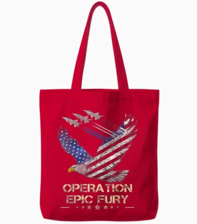 Operation Epic Fury Tote Bags - Red