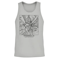 Pittsburgh City Streets Map Unisex Tank Top - Ash – 2