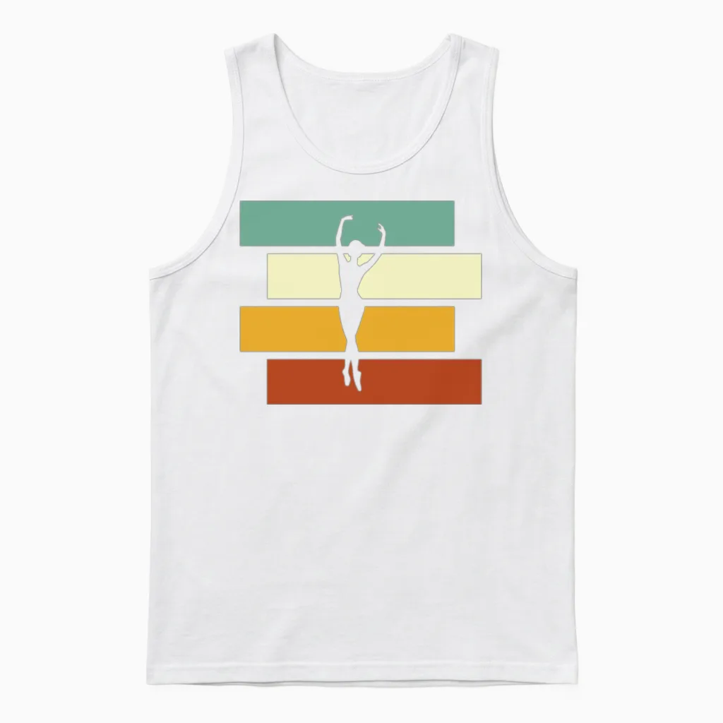 Dancing Retro Unisex Tank Top in White