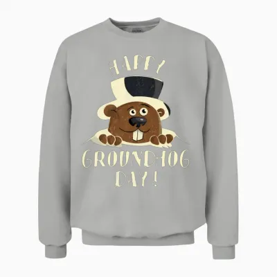 Groundhog Woodchuck Happy Groundhog Day Unisex Sweatshirt - Ash