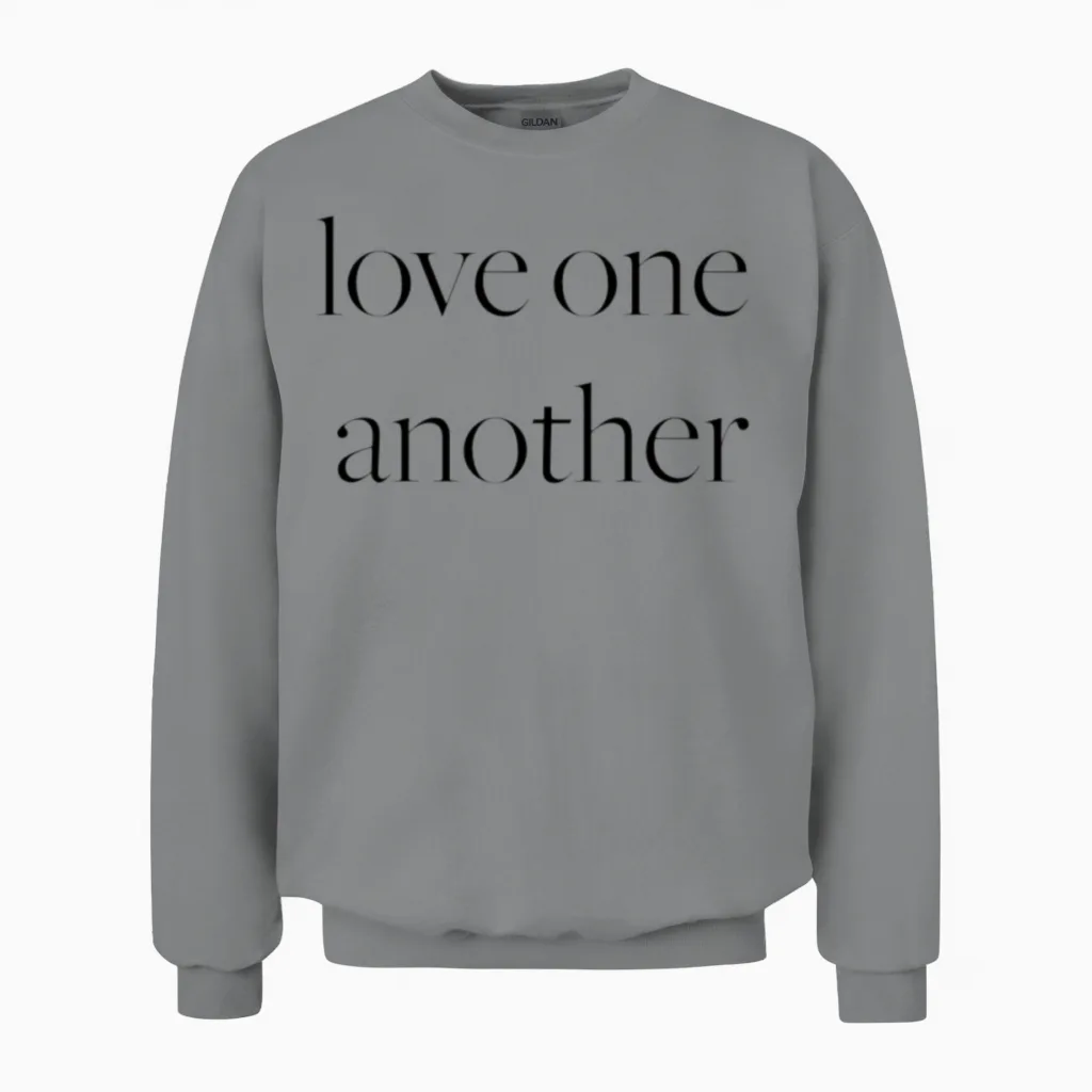 Love One Another | Best-Selling Tshirt Design Unisex Sweatshirt in Sport Grey