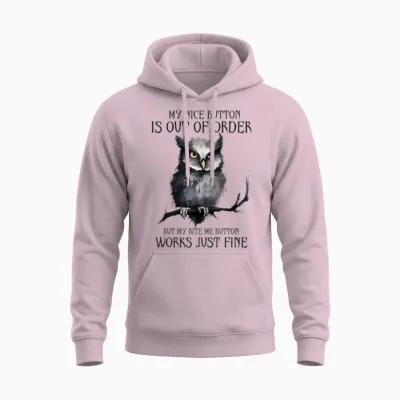 Owl Bite Me Unisex Hoodie - Light Pink