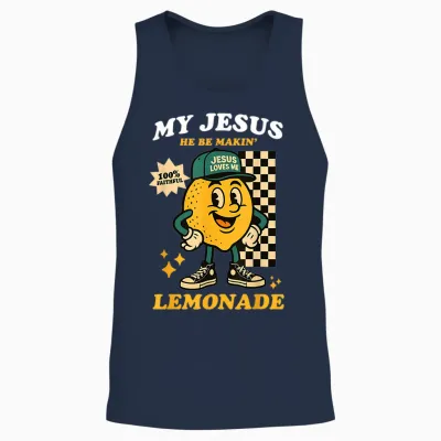 Life Gave Me Some Lemons but My Jesus He Be Making Lemonade Unisex Tank Top - Navy