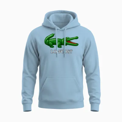 Lowcost Humour De Croco-Dile Unisex Hoodie - Light Blue