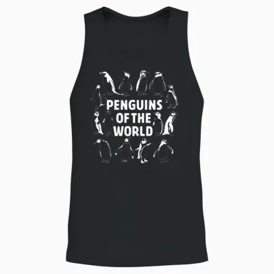 Youth Penguins of the World Animals Penguin Unisex Tank Top - Black