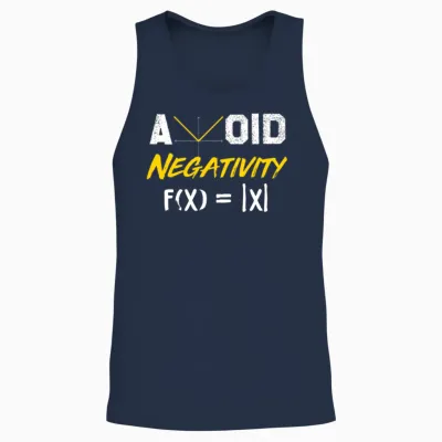 Avoid Negativity - Funny Math Pun Math Equation Unisex Tank Top - Navy