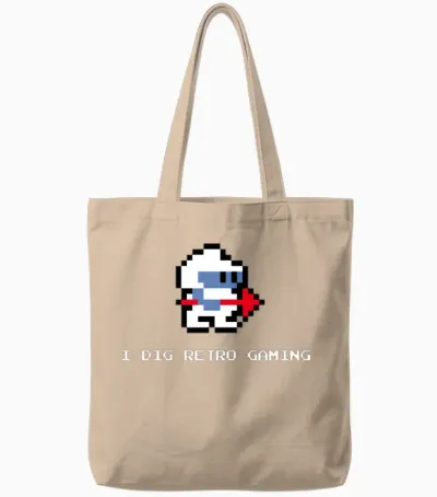 I Dig Retro Gaming Tote Bags - Natural