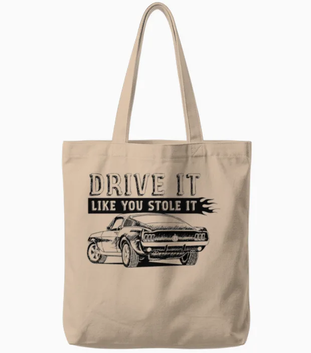 Drive It - Fastback Tote Bags in Natural