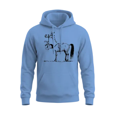 Stubborn Pony Thelwell Cartoon Unisex Hoodie - Carolina Blue