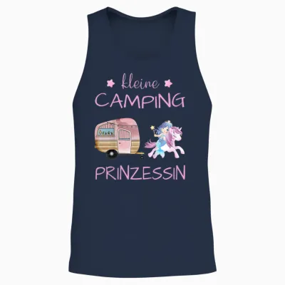 Kleine Camping Prinzessin - Einhorn Meerjungfrau Mädchen Unisex Tank Top - Navy