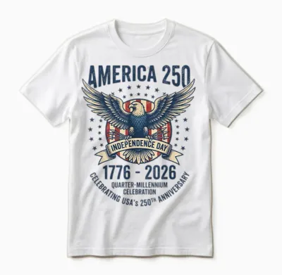 Anniversaire Américain, états-Unis, 1776-2026, Quarter Millennium 250 Unisex T-Shirt - White