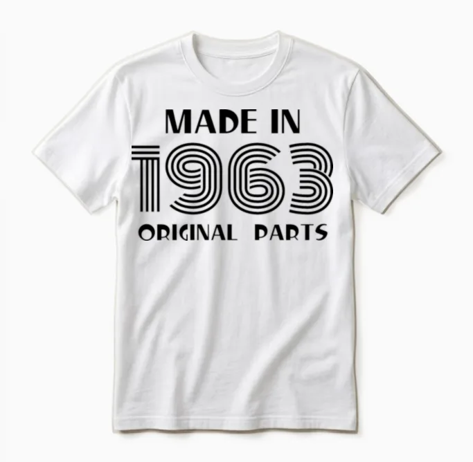 Made in 1963 Birthday Retro Unisex T-Shirt - White