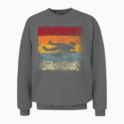 Swimming Retro Unisex Sweatshirt - Graphite Heather