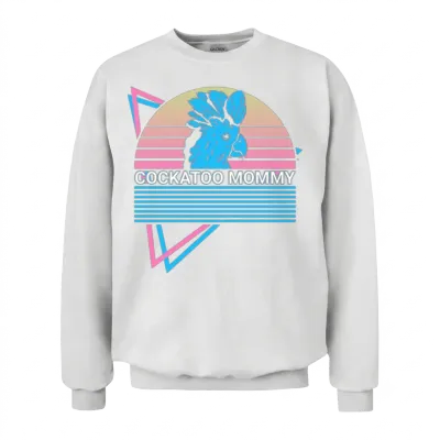 Cockatoo Mommy Retro Unisex Sweatshirt - White