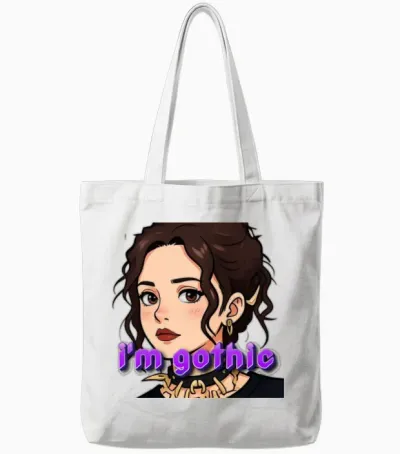 Gothic Girl Style Tote Bags - White