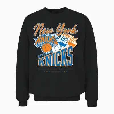 Nba Officiel New York Knicks Triple Threat Unisex Sweatshirt - Black