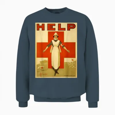 Vintage Poster - Rotes Kreuz Retro Unisex Sweatshirt - Dark Heather