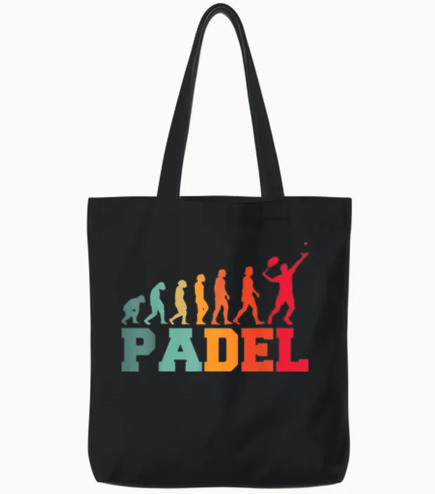 Funny Padel It's Fun Player Padel Tennis T-Shirt, Black Tote Bags in Black