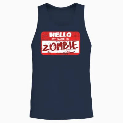 Zombie Funny Unisex Tank Top - Navy