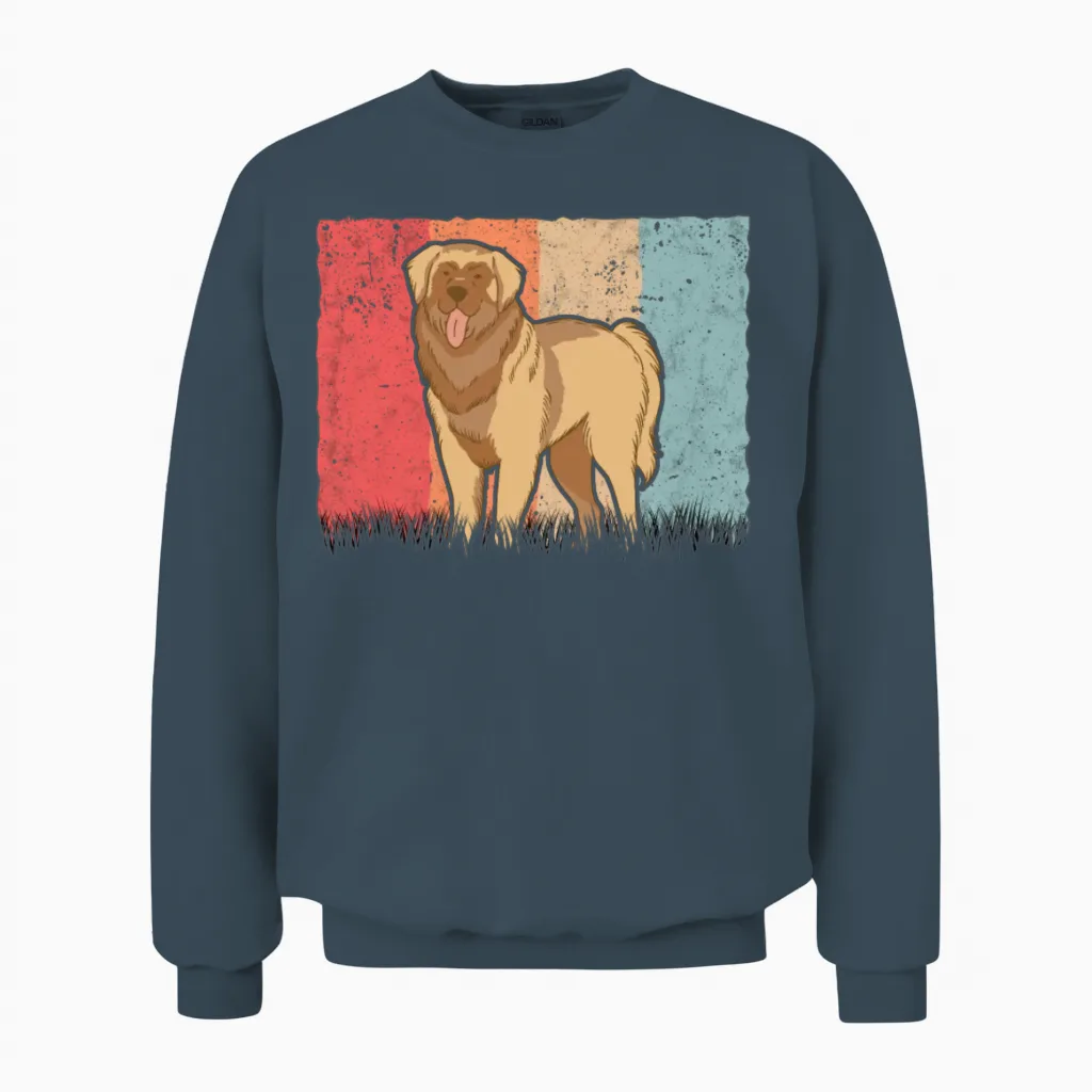Leonberger Retro Unisex Sweatshirt in Dark Heather