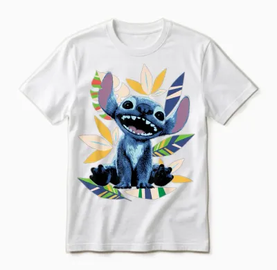Disney Lilo & Stitch Live-Action Movie Tropical Island Leaf Unisex T-Shirt - White
