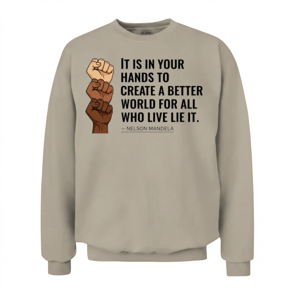 Create a Better World Unity Design Unisex Sweatshirt - Sand