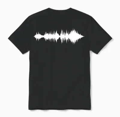 Waves Amplitude Rash Curve Diagram Music Unisex T-Shirt - Black