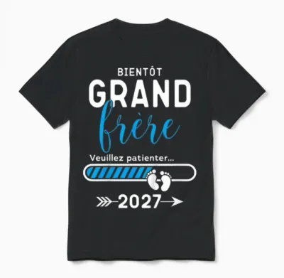 Enfant Futur Grand Frère 2027, Bientôt Grand Frère 2027 Unisex T-Shirt - Black