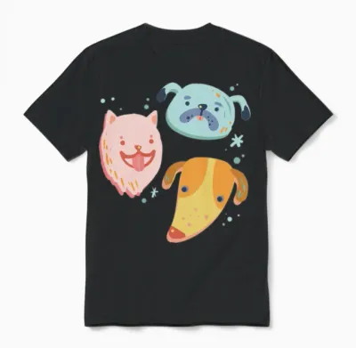 Group of Dogs Unisex T-Shirt - Black