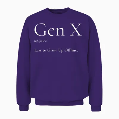 Genx Last to Grow Up Offline. Unisex Sweatshirt - Purple