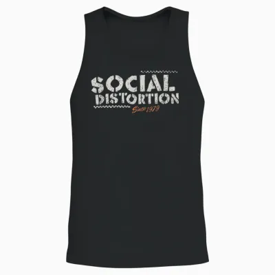 Offizielles Social Distortion Schwarz T-Shirt, Unisex Erwachsene, Klein, Crew-Neck, Kurzarm, Party, Lässig Unisex Tank Top - Black